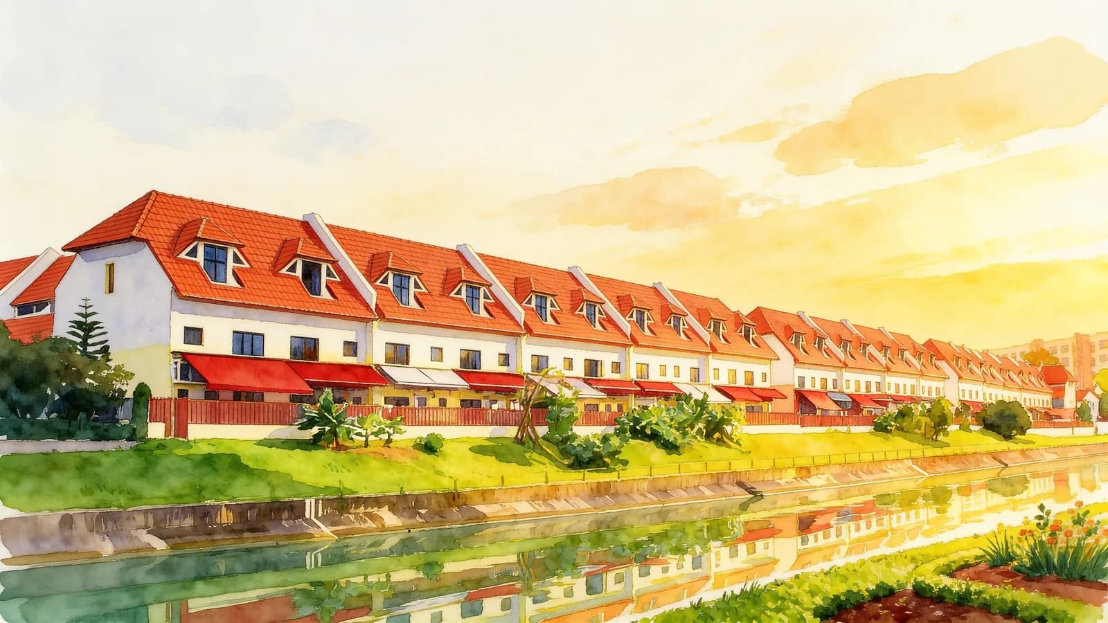 The Springfield, a terraced house. Illustration is AI-generated.