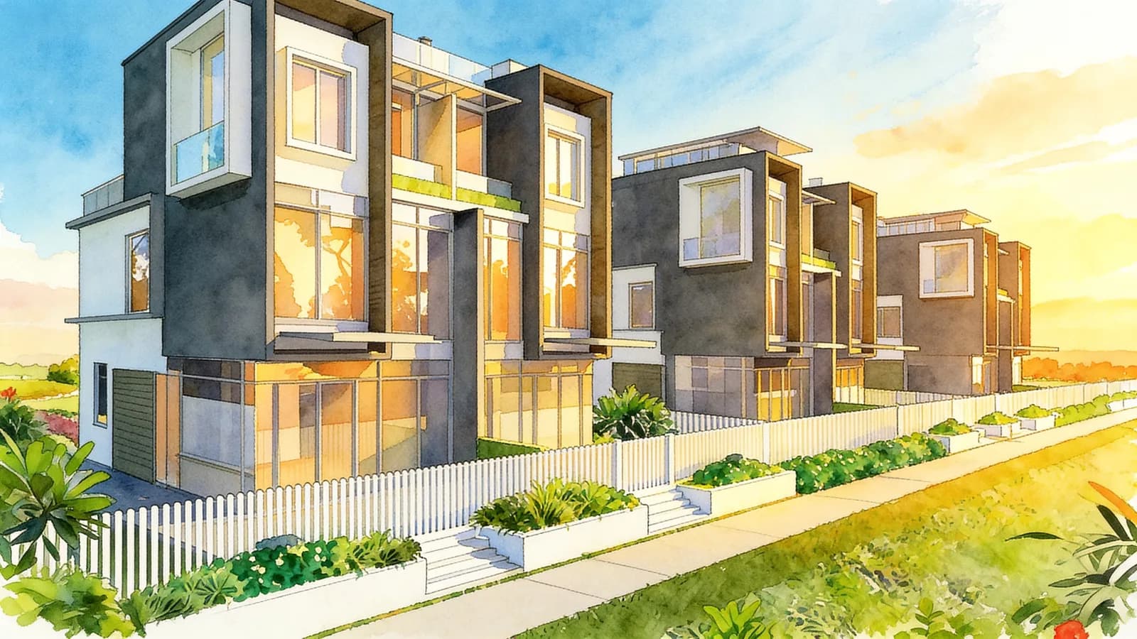 Belgravia Villas, a cluster house. Illustration is AI-generated.