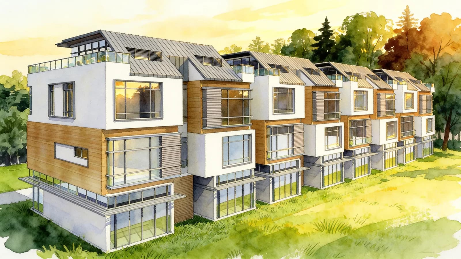 Palms @ Sixth Avenue, a cluster house. Illustration is AI-generated.
