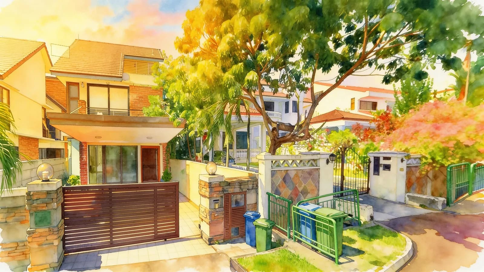 Brighton Crest, a cluster house. Illustration is AI-generated.
