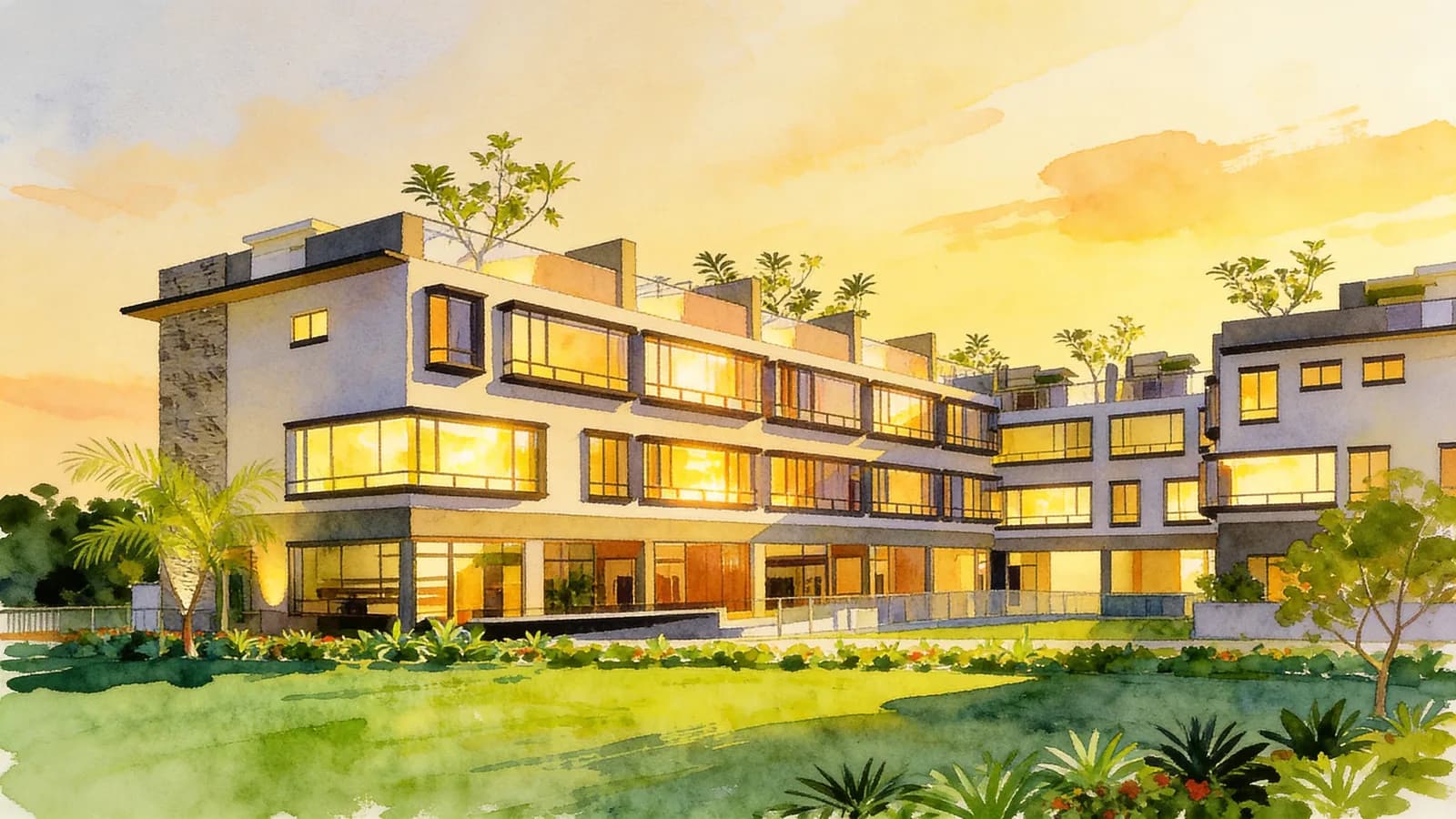 Jansen 8, a cluster house. Illustration is AI-generated.