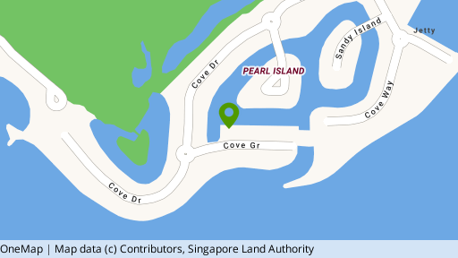 Map showing the location of Sentosa Cove