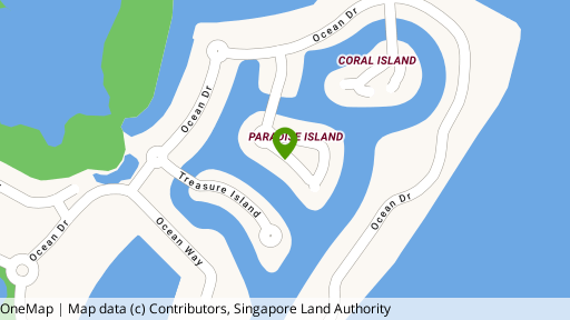 Map showing the location of Paradise Island