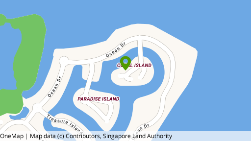 Map showing the location of Coral Island