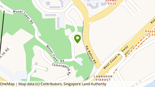 Map showing the location of Mount Faber Lodge