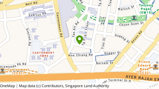 Map showing the location of Onze @ Tanjong Pagar