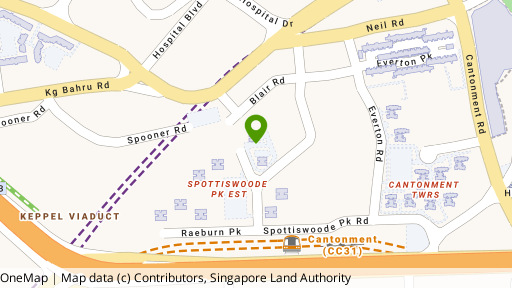 Map showing the location of 101 Spottiswoode Park Road
