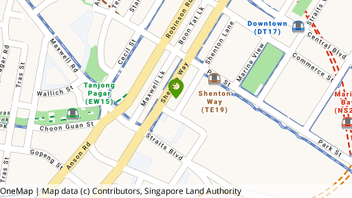 Map showing the location of V On Shenton