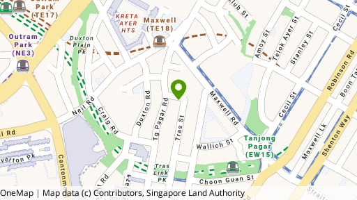 Map showing the location of 32 Tras Street