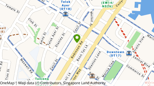 Map showing the location of 80 Robinson Road
