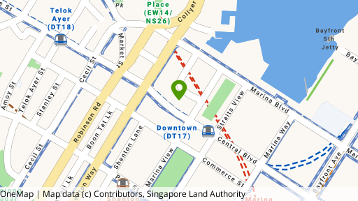 Map showing the location of Marina Bay Suites