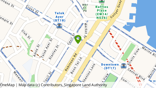 Map showing the location of Robinson Suites