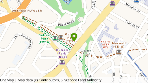 Map showing the location of Pearl's Centre