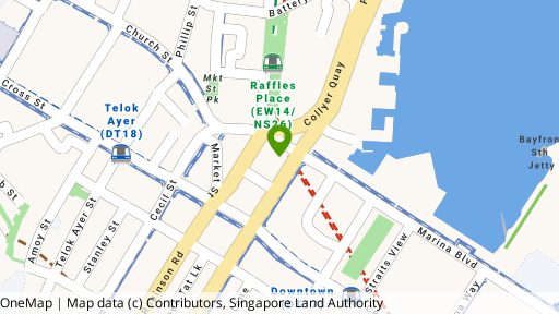Map showing the location of Ascott Singapore Raffles Place