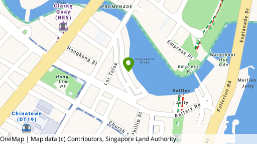 Map showing the location of 46 Boat Quay