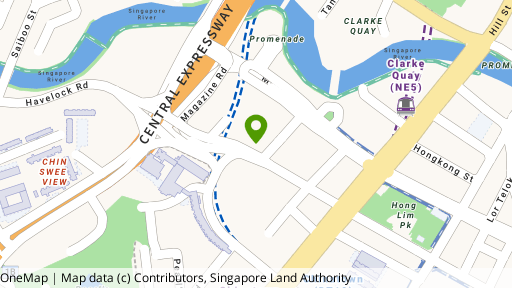 Map showing the location of Central Square