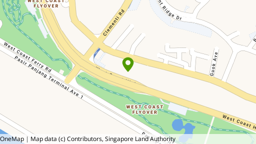 Map showing the location of Palm Green