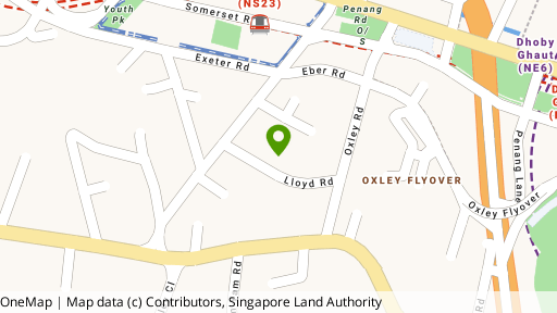 Map showing the location of Lloyd Court