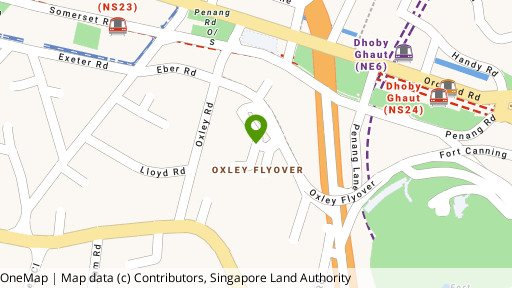 Map showing the location of Oxley Garden