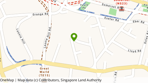 Map showing the location of St. Thomas Lodge