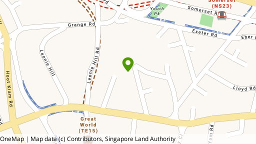 Map showing the location of Grange Heights