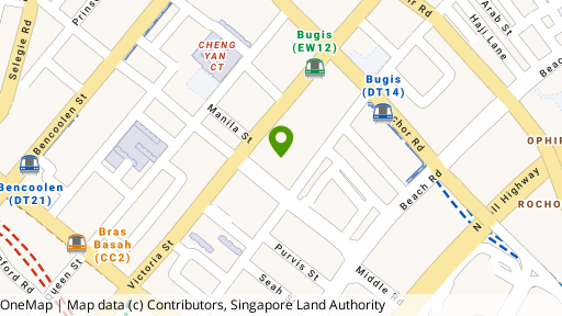 Map showing the location of Bugis Junction