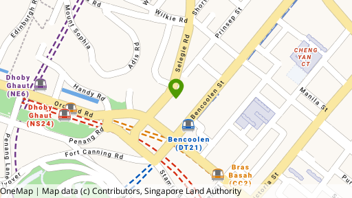 Map showing the location of 36 Prinsep Street