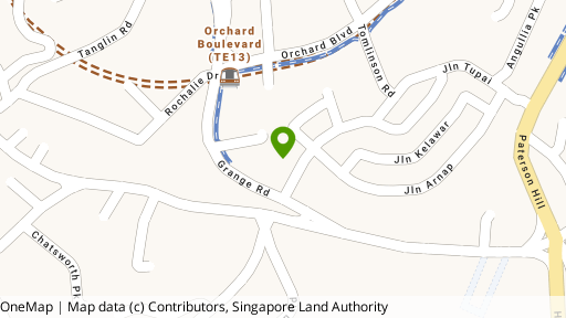 Map showing the location of One Tree Hill Residence