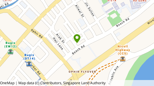 Map showing the location of 275 Beach Road