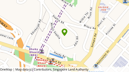Map showing the location of Sophia Hills