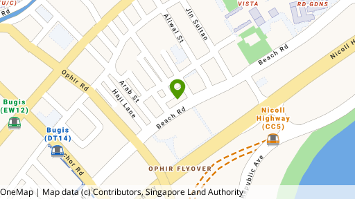 Map showing the location of 289 Beach Road