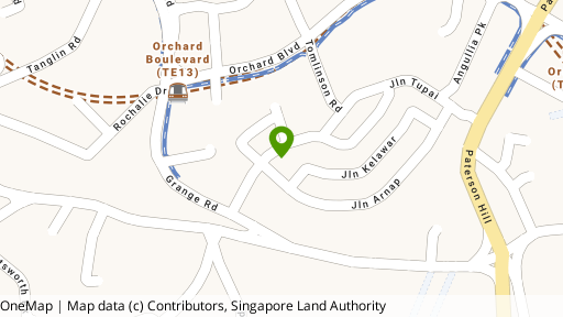 Map showing the location of One Tree Hill Garden