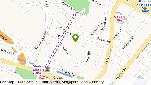 Map showing the location of Sophia Apartments