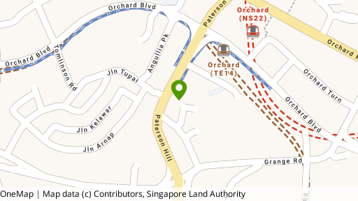 Map showing the location of Fraser Residence Orchard Singapore