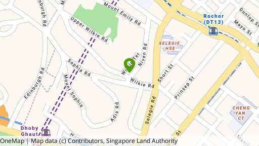 Map showing the location of Sophia Flats