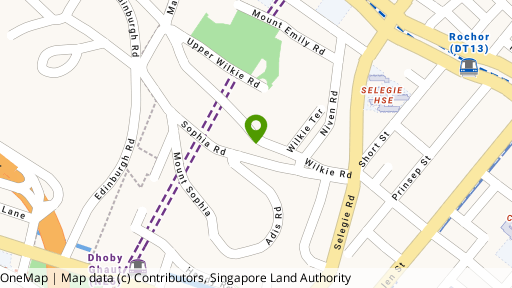 Map showing the location of Wilkie Apartments