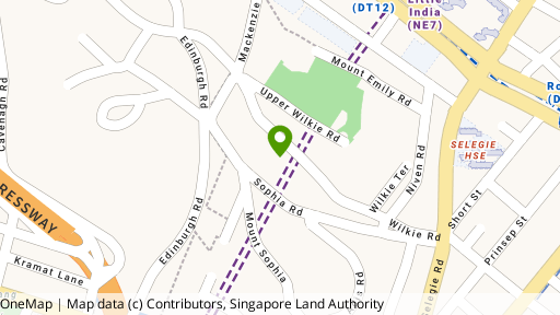 Map showing the location of Wilkie Court