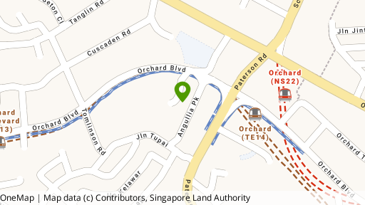 Map showing the location of Angullia Park Residences @ Orchard