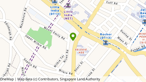 Map showing the location of Selegie Centre