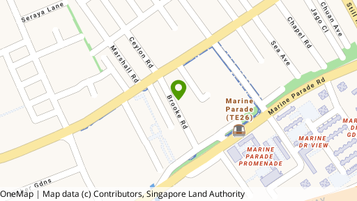 Map showing the location of Katong Plaza