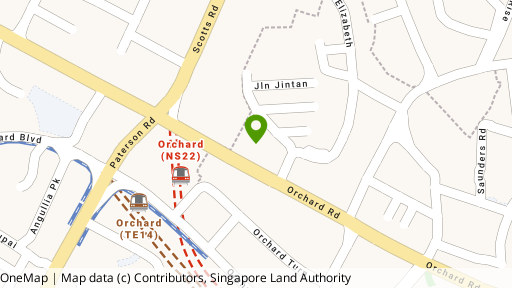 Map showing the location of Lucky Plaza