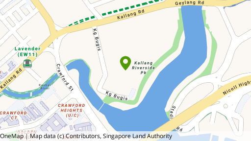Map showing the location of Kallang Riverside