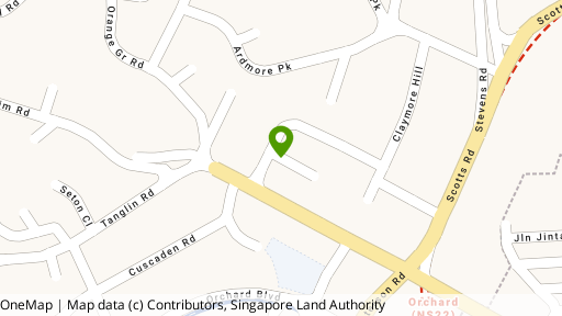 Map showing the location of Orchard Towers