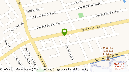 Map showing the location of 382 East Coast Road