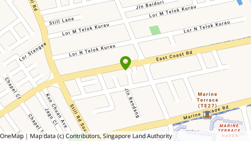 Map showing the location of 384 East Coast Road