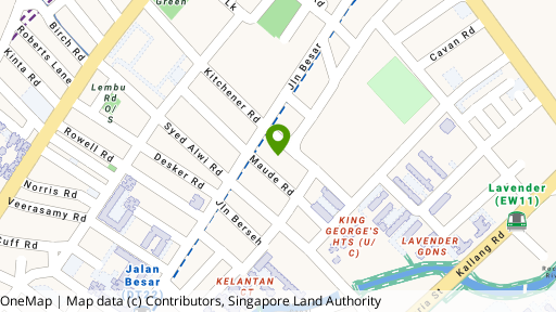 Map showing the location of Jalan Besar Plaza
