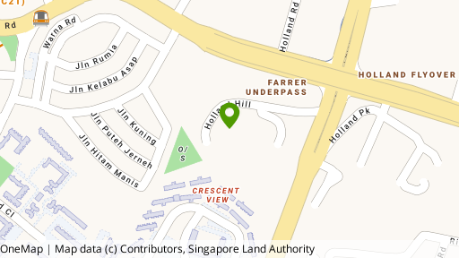 Map showing the location of 15 Holland Hill