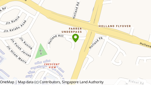 Map showing the location of Holland Hill Park