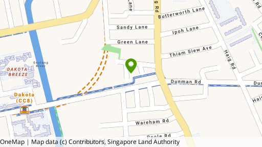 Map showing the location of Rose Court