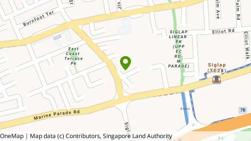 Map showing the location of Marine Garden